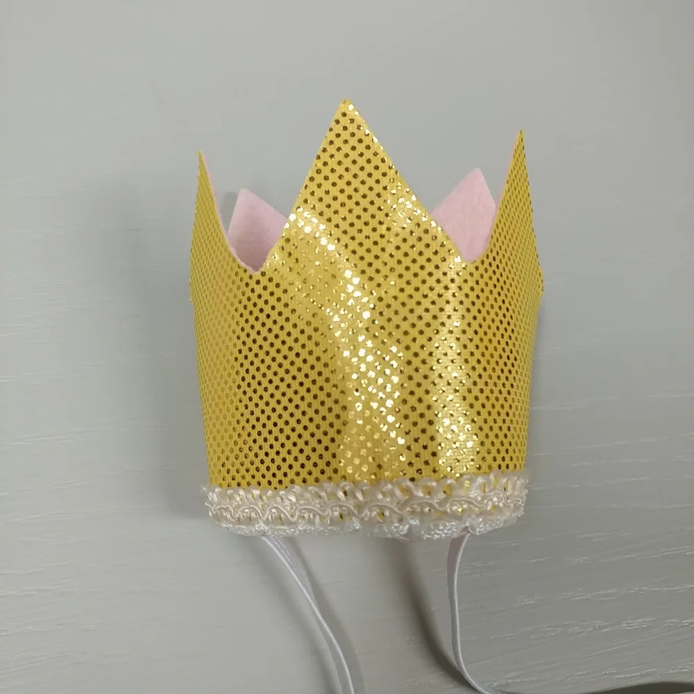 Gold Glitter Crown Headband Baby Toddler Princess Queen Birthday - Picture 4 of 8